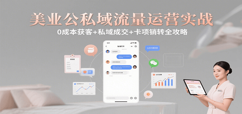 美业公私域流量运营实战：0成本获客+私域成交+卡项销转全攻略-LanTi云网创