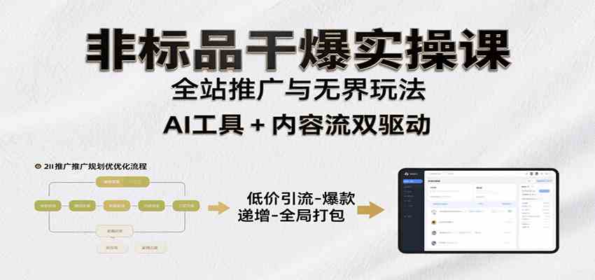 非标品干爆实操课：含多案例及操盘方法，从选品到推广、成交，助力打造爆款实现盈利-LanTi云网创
