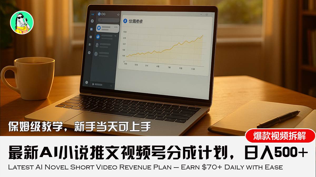 （15614期）最新AI小说推文视频号分成计划，新手小白也能当天日入500+教程-LanTi云网创