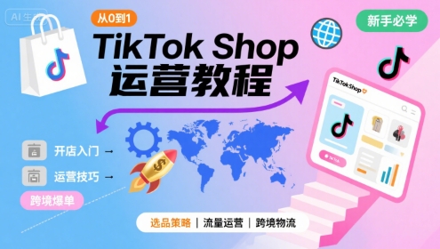 TikTok Shop从0到1运营教程，TikTok跨境电商新手必学课程-LanTi云网创