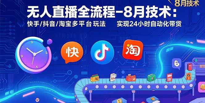 （15635期）无人直播全流程-8月技术：快手/抖音/淘宝多平台玩法 实现24小时自动化带货-LanTi云网创