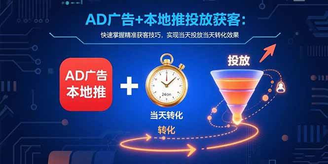 （15637期）AD广告+本地推投放获客：快速掌握精准获客技巧，实现当天投放当天转化效果-LanTi云网创