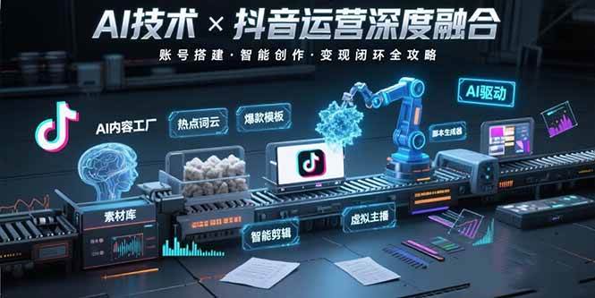（15630期）AI技术与抖音运营的深度融合应用：涵盖账号搭建、内容创作、收益变现等-LanTi云网创