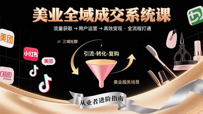 美业全域成交系统课程：帮助美业从业者打通从流量获取到高效变现全流程-LanTi云网创