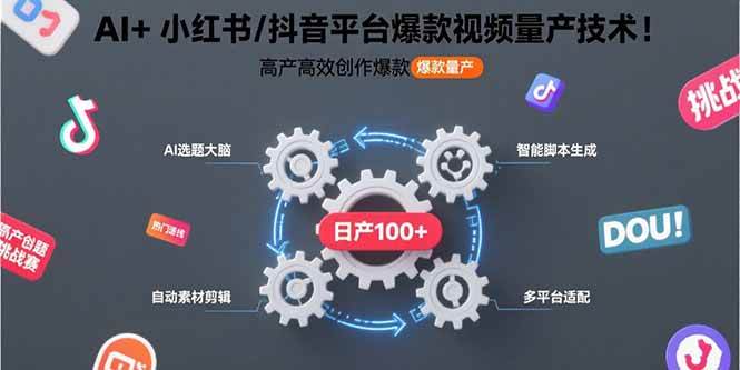 （15624期）AI+小红书/抖音平台爆款视频量产技术：高产高效创作爆款视频！-LanTi云网创