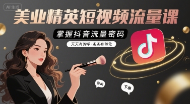 美业精英短视频流量课，掌握抖音流量密码，天天有询单，条条有转化-LanTi云网创