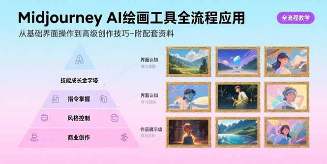（15628期）Midjourney AI绘画工具全流程应用，从基础界面操作到高级创作-附配套资料-LanTi云网创