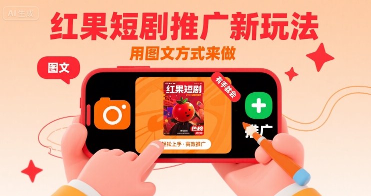 红果短剧推广新玩法，用图文方式来做，有手就会-LanTi云网创