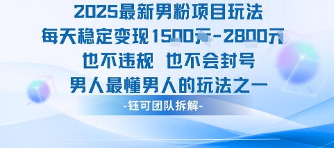 2025最新男粉项目玩法每天变现1k+也不违规也不会封号男人最懂男人的玩法-LanTi云网创