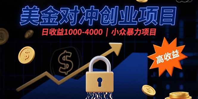 （15642期）美金对冲创业项目，日收益1000-4000，小众暴力项目-LanTi云网创