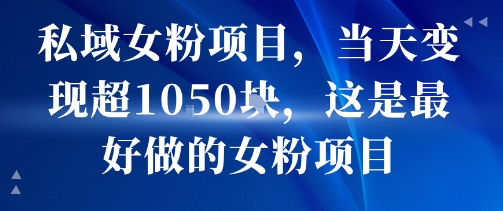 私域女粉项目，当天变现超1k，这是最好做的女粉项目，可放大操作-LanTi云网创