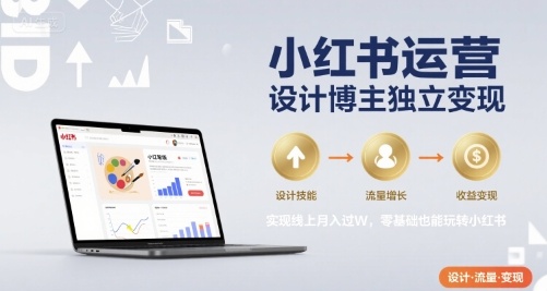 小红书运营设计博主独立变现，实现线上月入过W，零基础也能玩转小红书-LanTi云网创